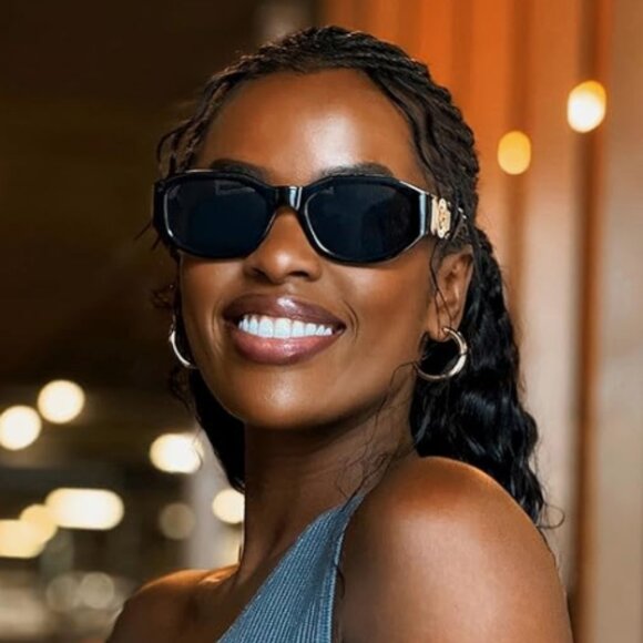 Feisedy | Fashion Retro Biggie Black and Gold Unisex Sunglasses - Picture 8 of 14